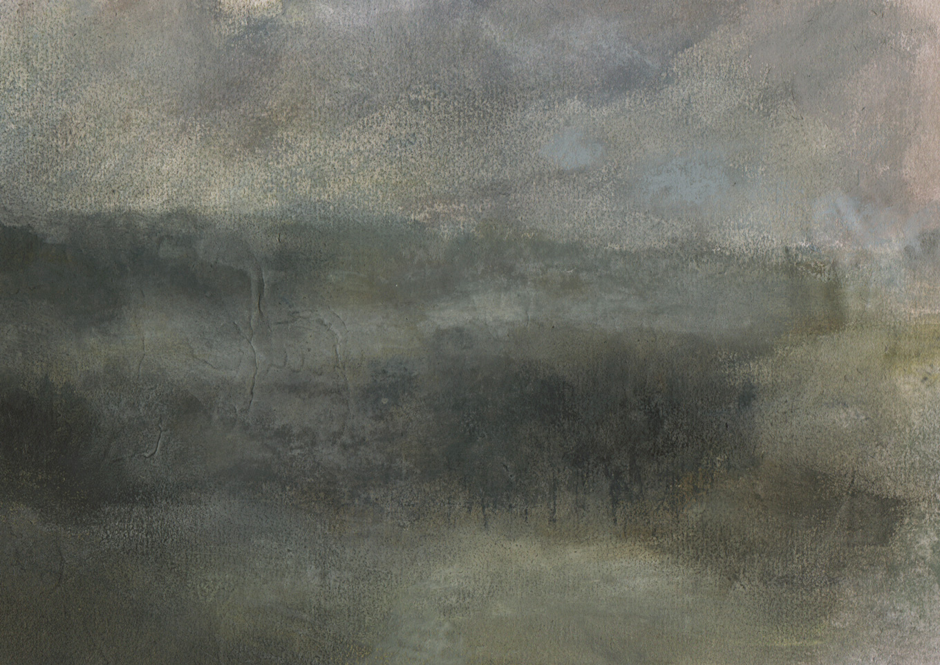 Nicholas Herbert, British Artist - Landscape L936, Sharpenhoe Series, Looking Towards the Sundon Hills Escarpment, The Chiltern Hills, contemporary mixed media painting