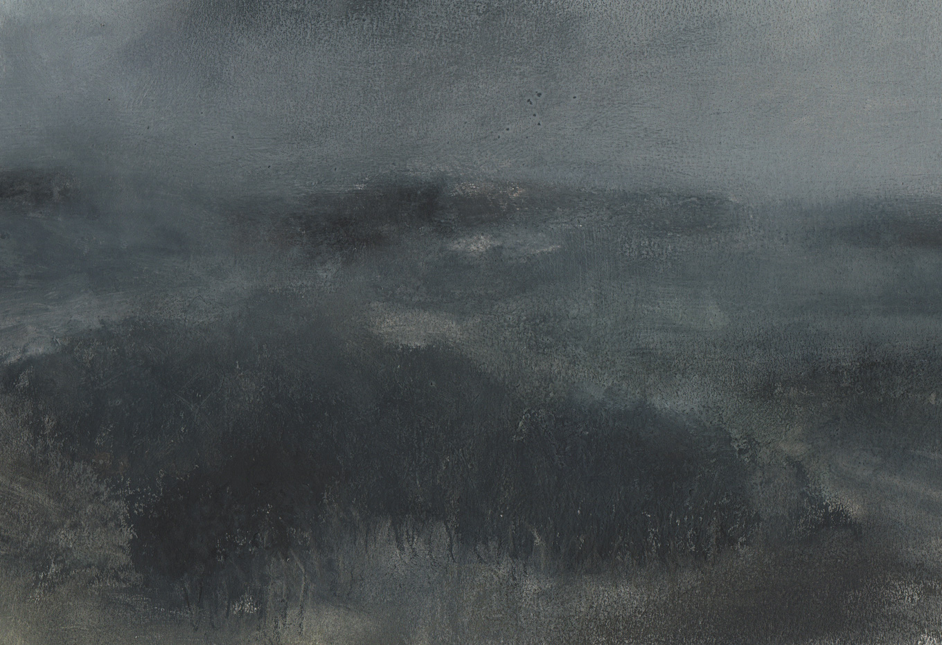 Nicholas Herbert, British Artist - Landscape L940, Sharpenhoe Series, The Chiltern Hills, contemporary mixed media painting