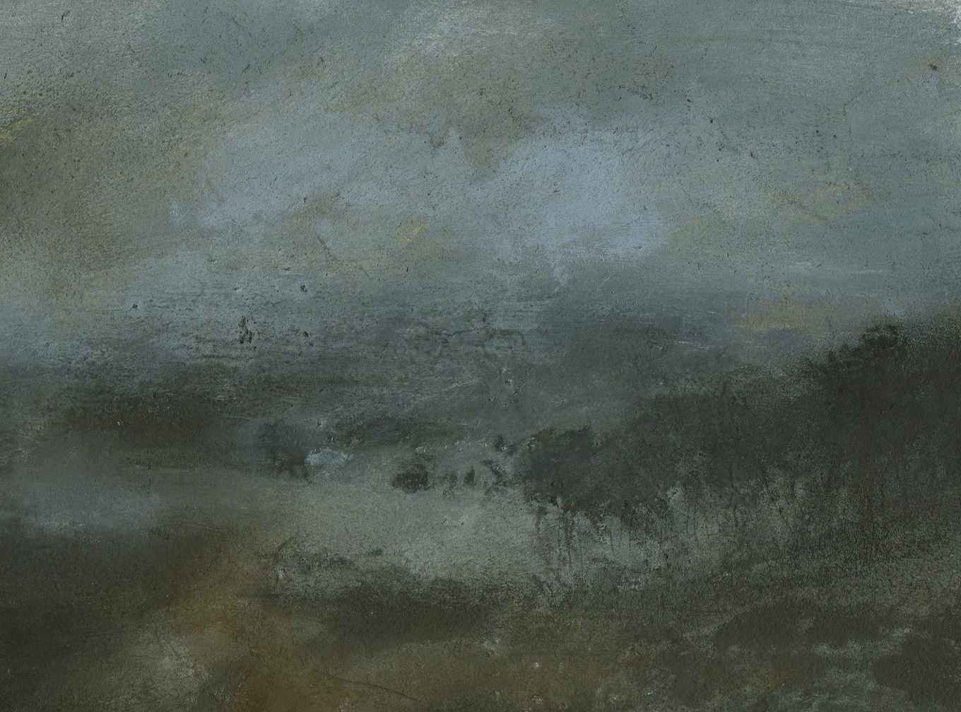 Nicholas Herbert, British Artist - Landscape L964, Sharpenhoe Series, View From the Escarpment, The Chiltern Hills, contemporary mixed media painting