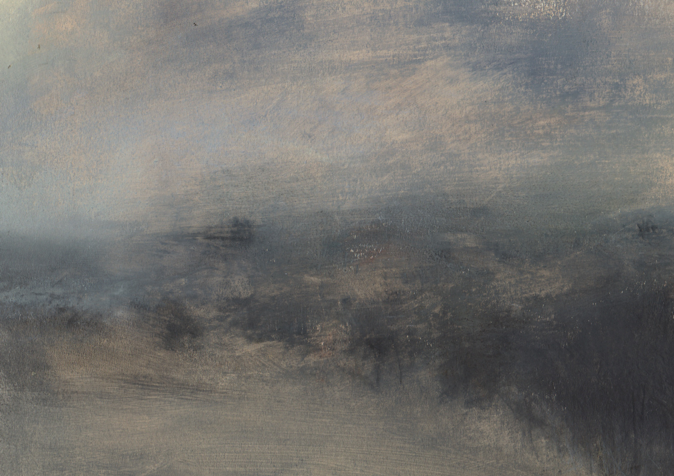 Nicholas Herbert, British Artist - Landscape L971, Sharpenhoe Series, From Markham Hill, The Chiltern Hills, contemporary mixed media painting