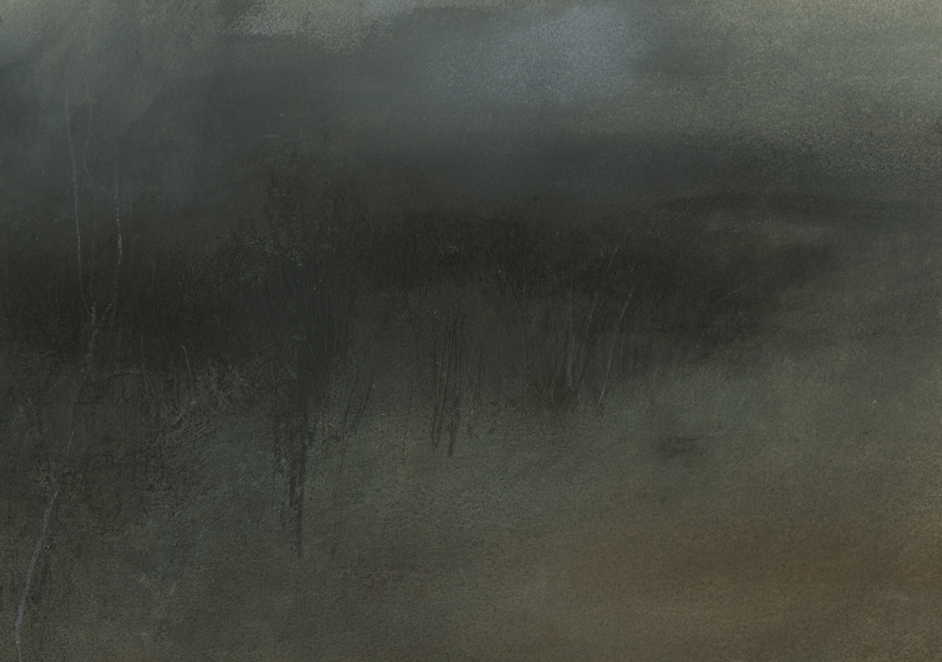 Nicholas Herbert, British Artist - Landscape L975, Sharpenhoe Series, Field Edge, The Chiltern Hills, contemporary mixed media painting