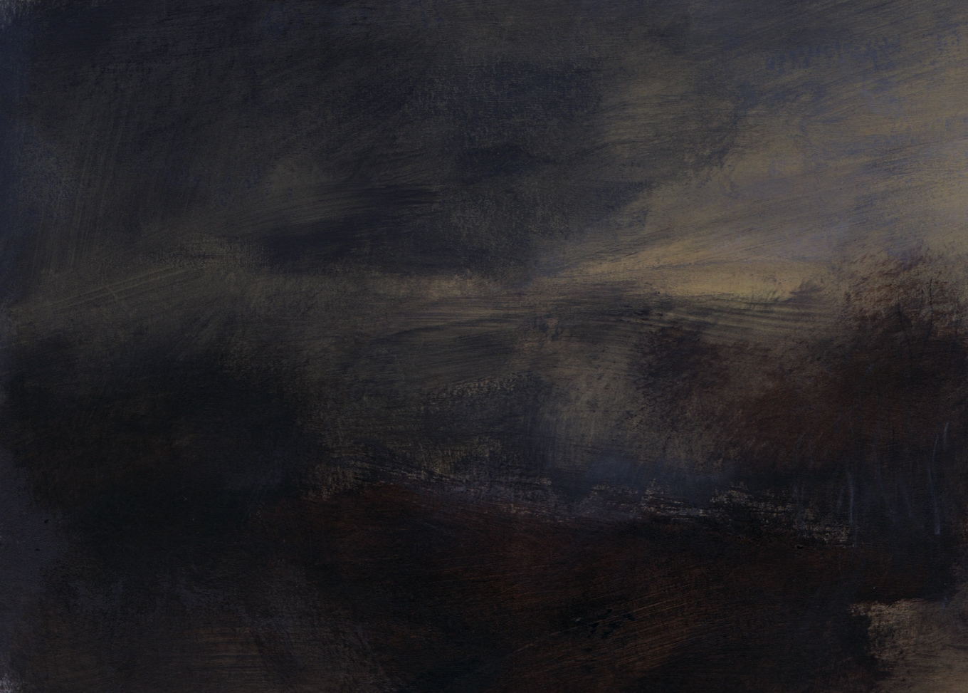 L1018 - Nicholas Herbert, British Artist, landscape painting of approaching storm, mixed media 2017