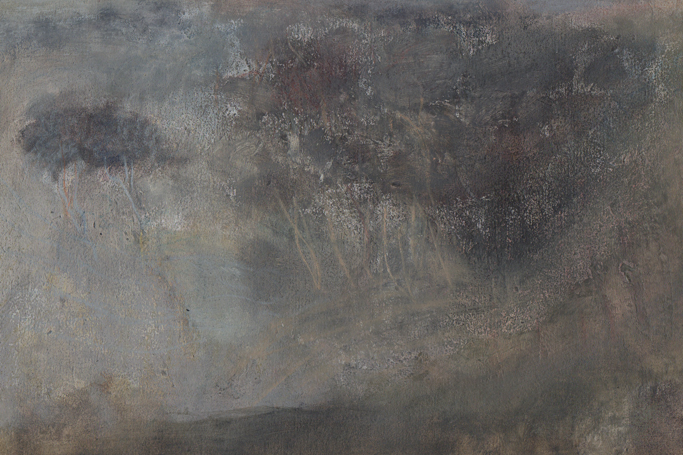 L1170 - Nicholas Herbert, British Artist, mixed media landscape painting of a view On the West Flank of Ivinghoe, The Chiltern Hills, 2019