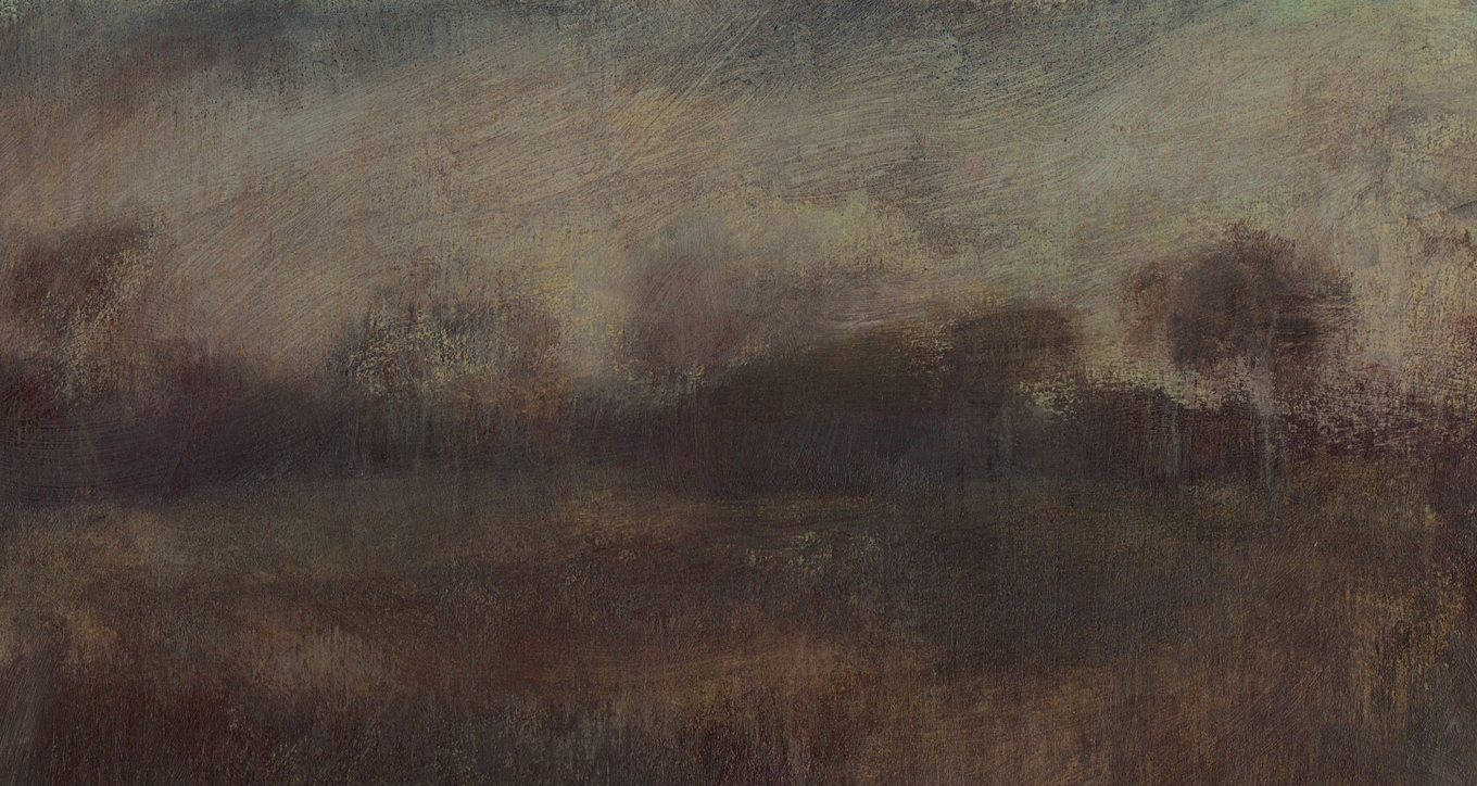 L1187 - Nicholas Herbert, British Artist, mixed media landscape painting of Chobham Common, mixed media on paper,2020