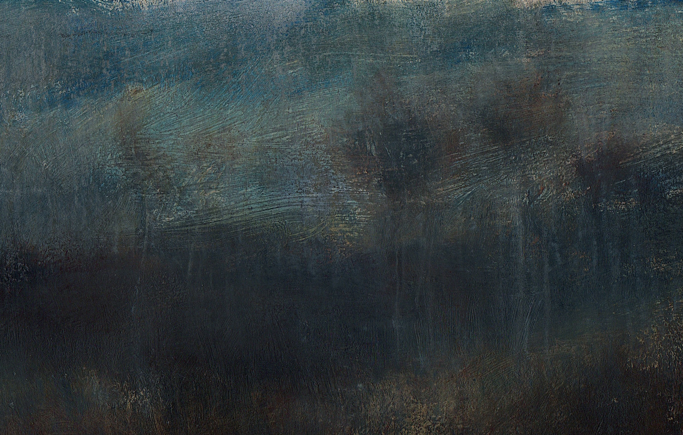 L1190 - Nicholas Herbert, British Artist, mixed media landscape painting of Chobham Common, mixed media on paper,2020