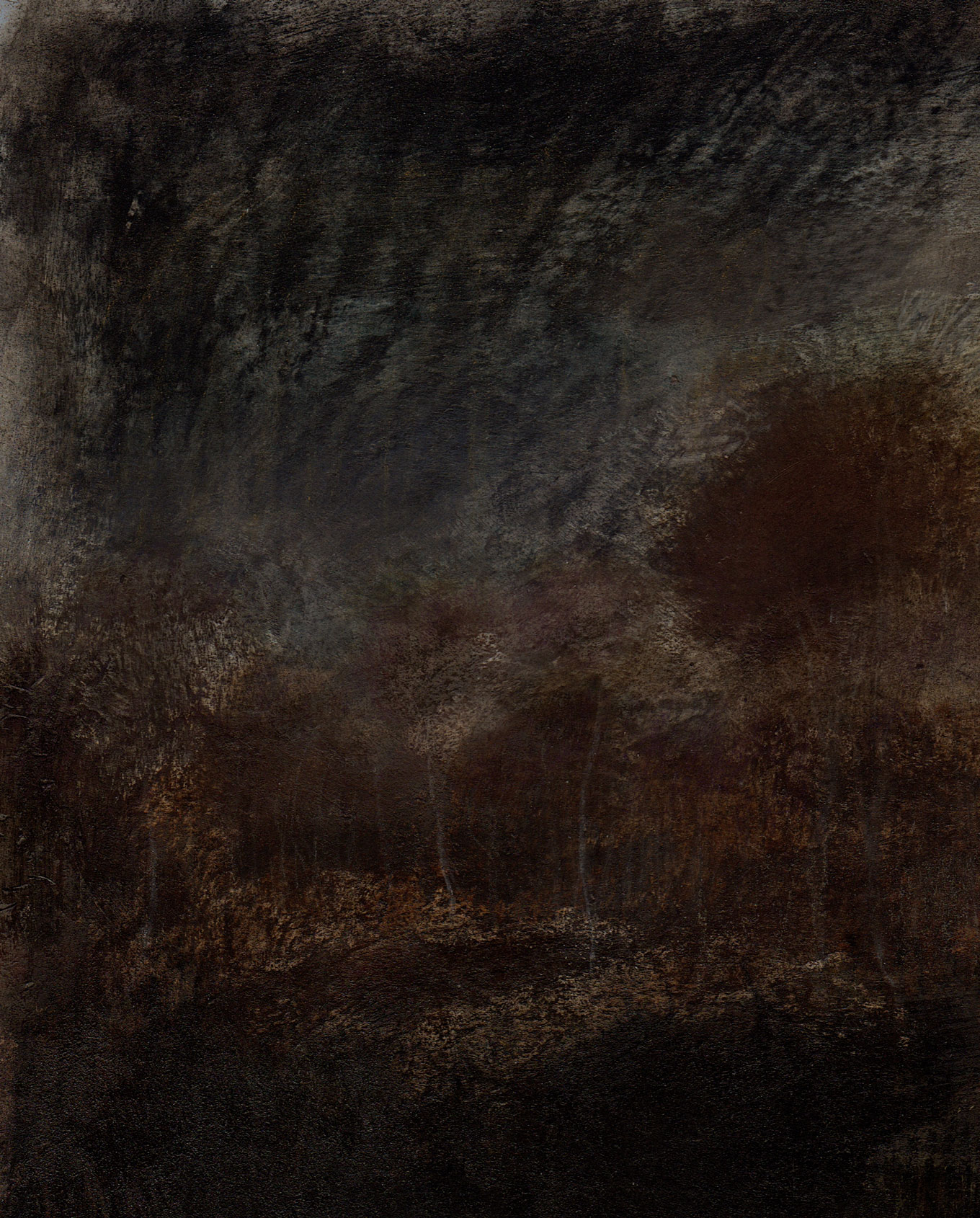 L1199 - Nicholas Herbert, British Artist, mixed media landscape painting of Chobham Common, mixed media on paper,2020
