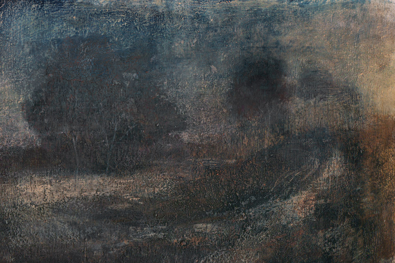L1224 - Nicholas Herbert, British Artist, mixed media landscape painting of Chobham Common, mixed media on paper, 2020