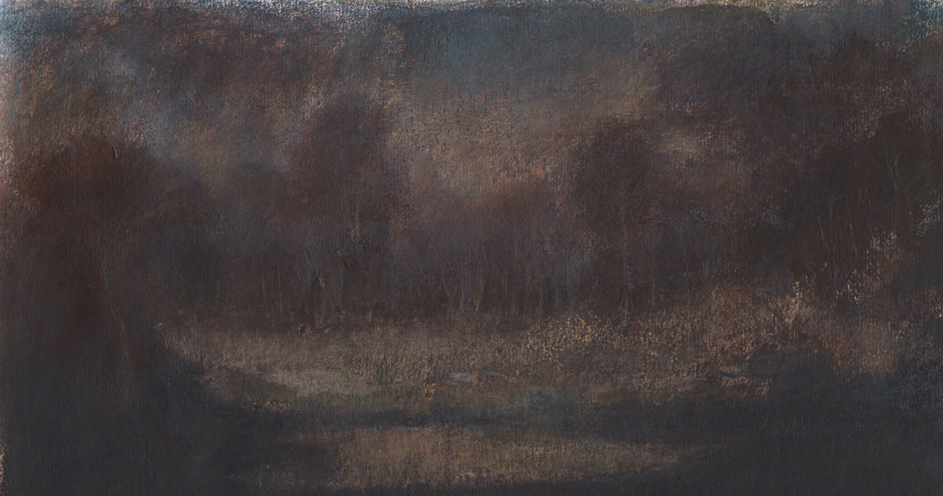 L1226 - Nicholas Herbert, British Artist, mixed media landscape painting of Chobham Common, mixed media on paper, 2020