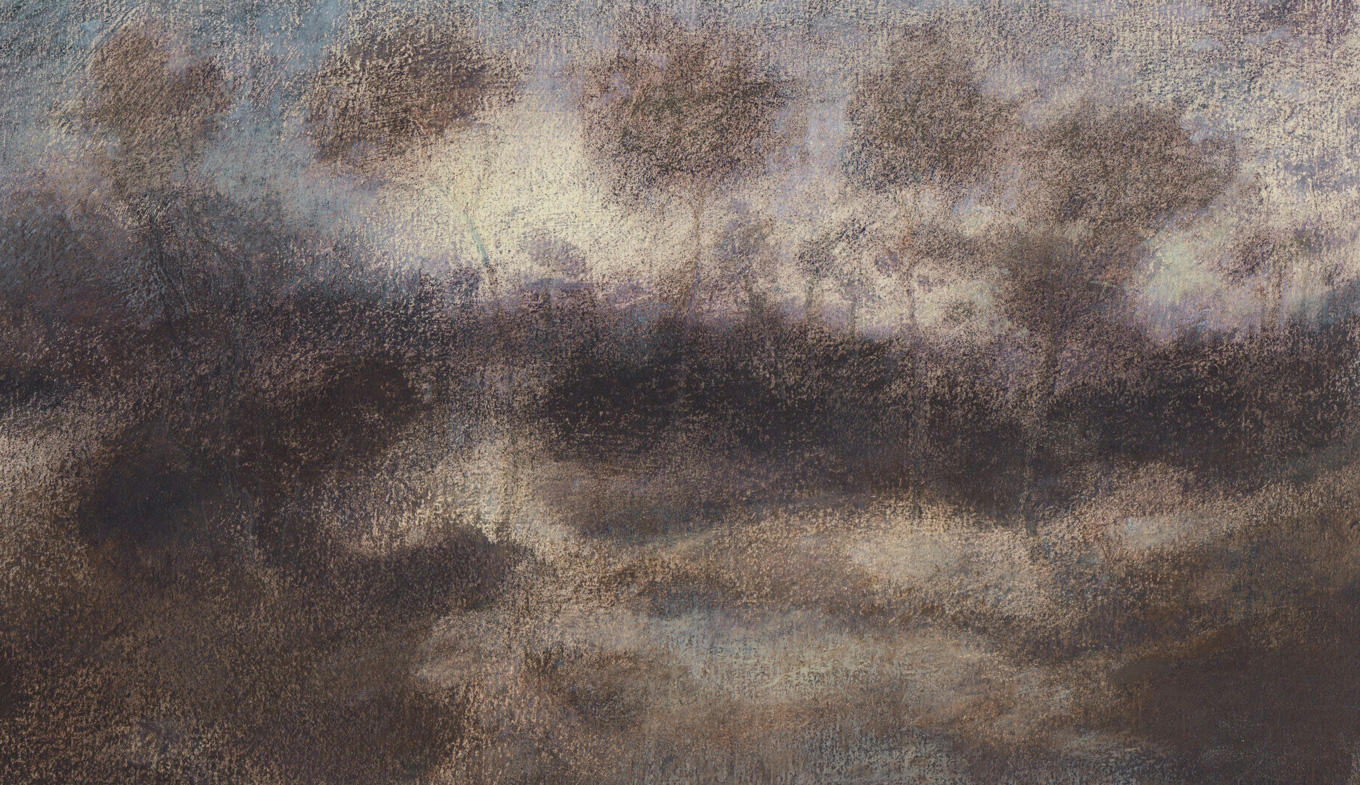 L1228 - Nicholas Herbert, British Artist, mixed media landscape painting of Chobham Common, mixed media on paper, 2020