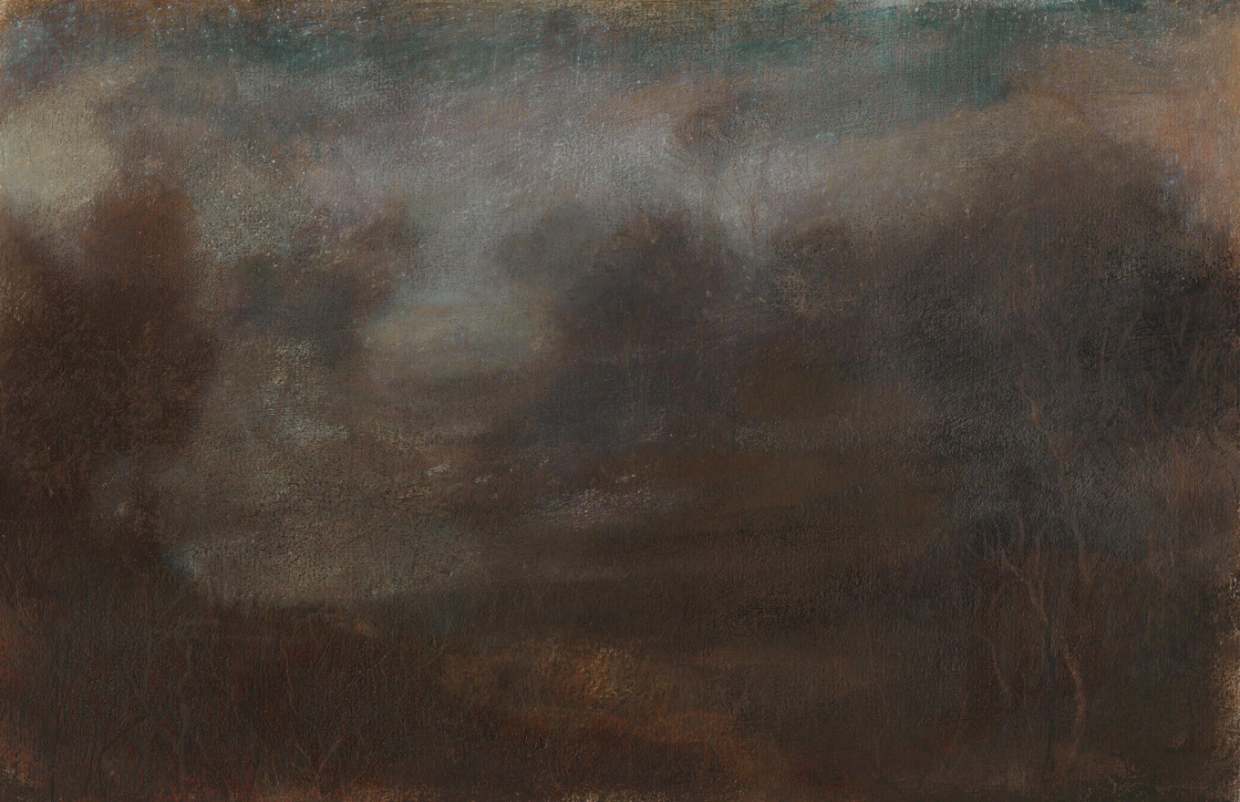 L1231 - Nicholas Herbert, British Artist, mixed media landscape painting of Chobham Common, mixed media on paper, 2020