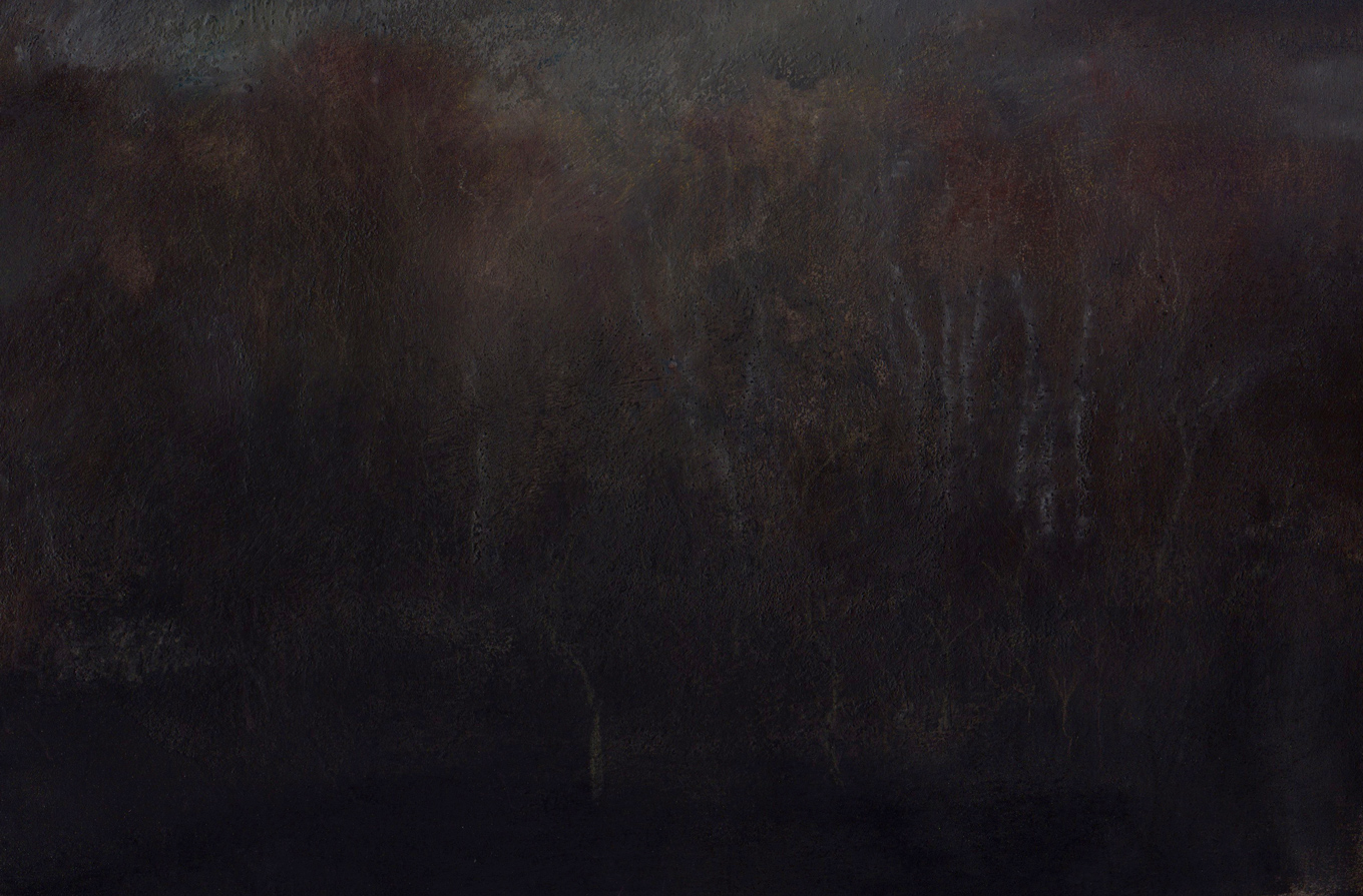 L1250 - Nicholas Herbert, British Artist, mixed media landscape painting of Chobham Common, mixed media on paper, 2020