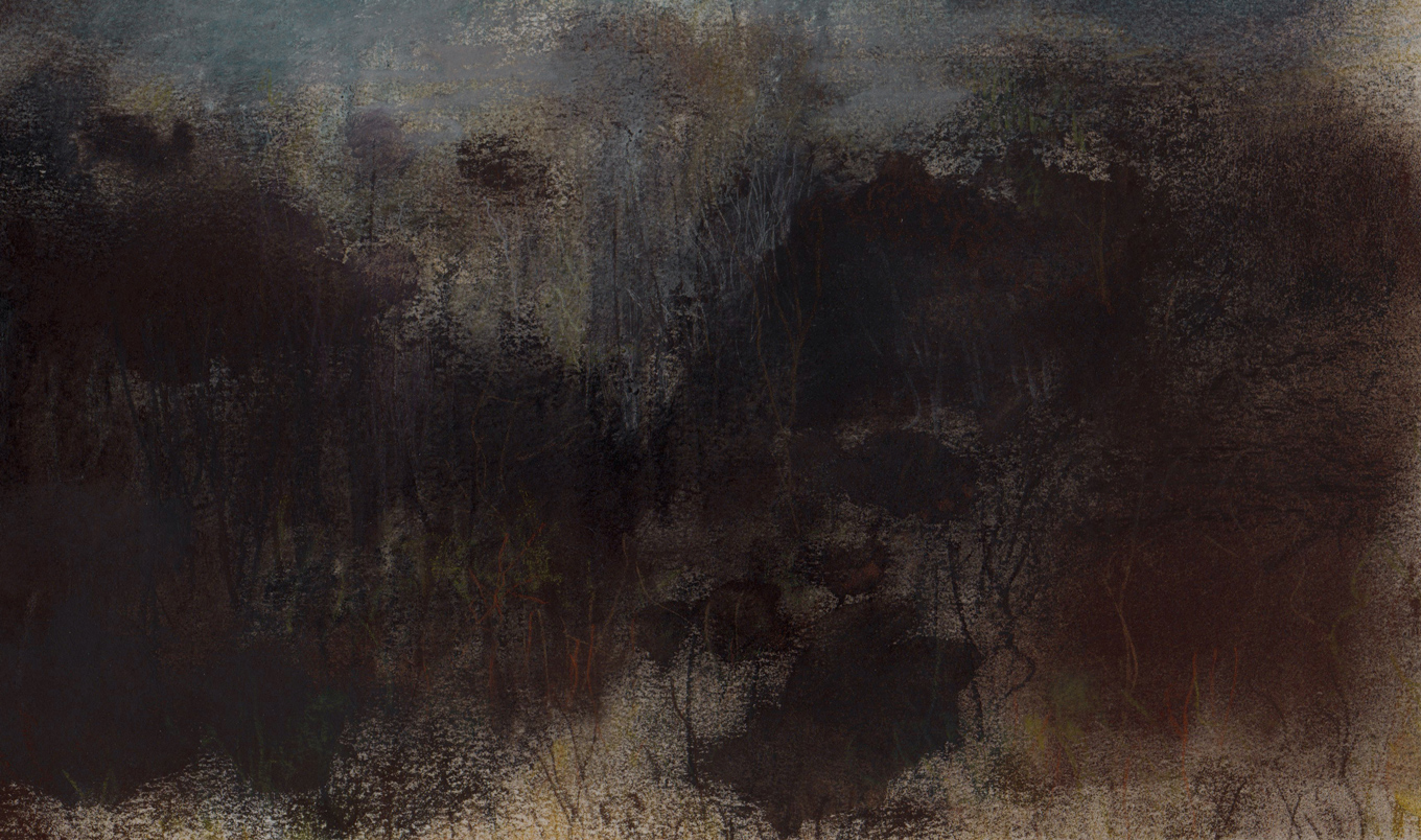 L1251 - Nicholas Herbert, British Artist, mixed media landscape painting of Chobham Common, mixed media on paper, 2020