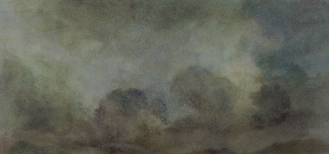 L1354 - Nicholas Herbert, British Artist, mixed media landscape painting of open counryside near Woburn, 2022