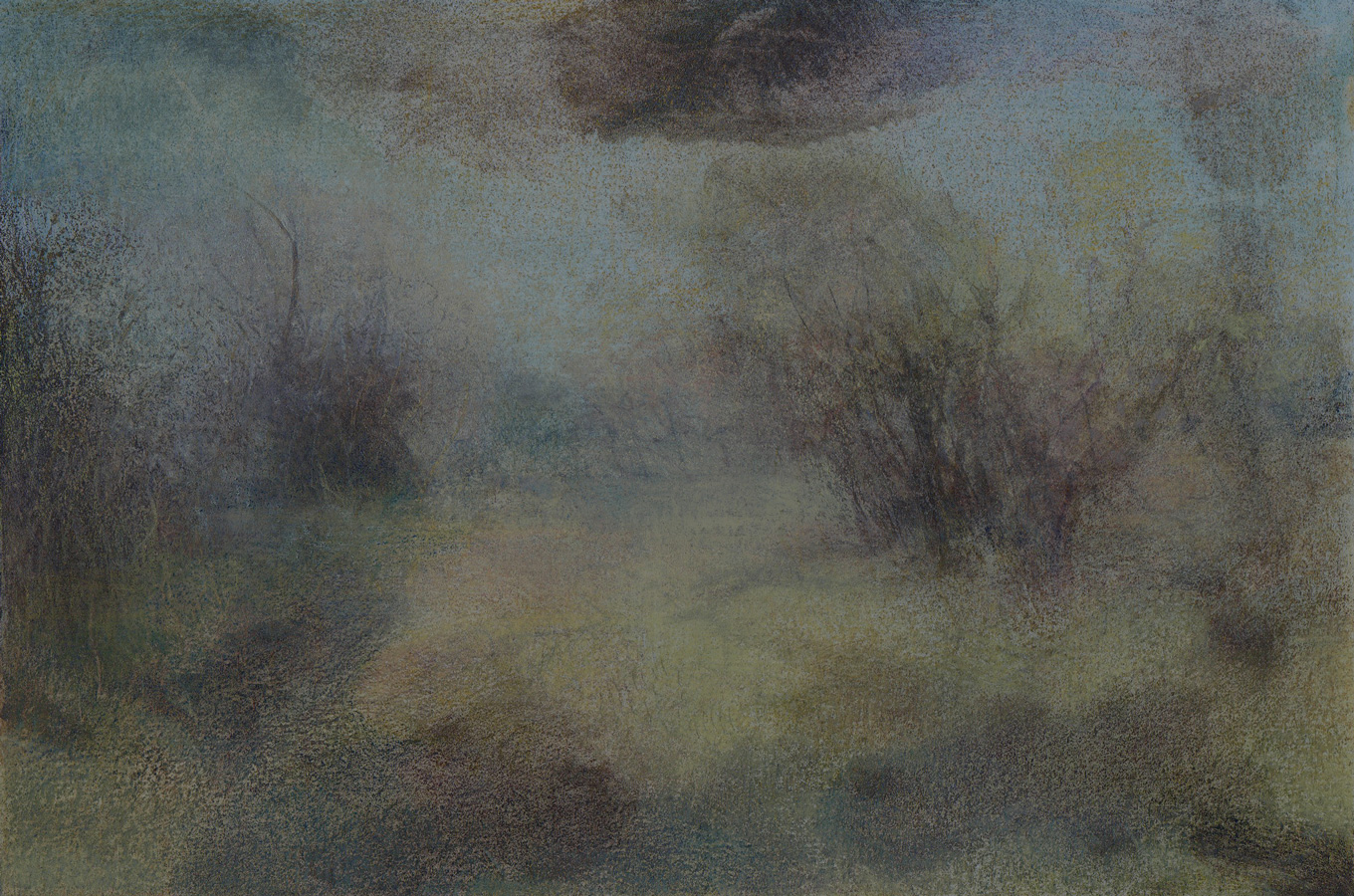 L1360 - Nicholas Herbert, British Artist, mixed media landscape painting of open counryside near Woburn, 2022