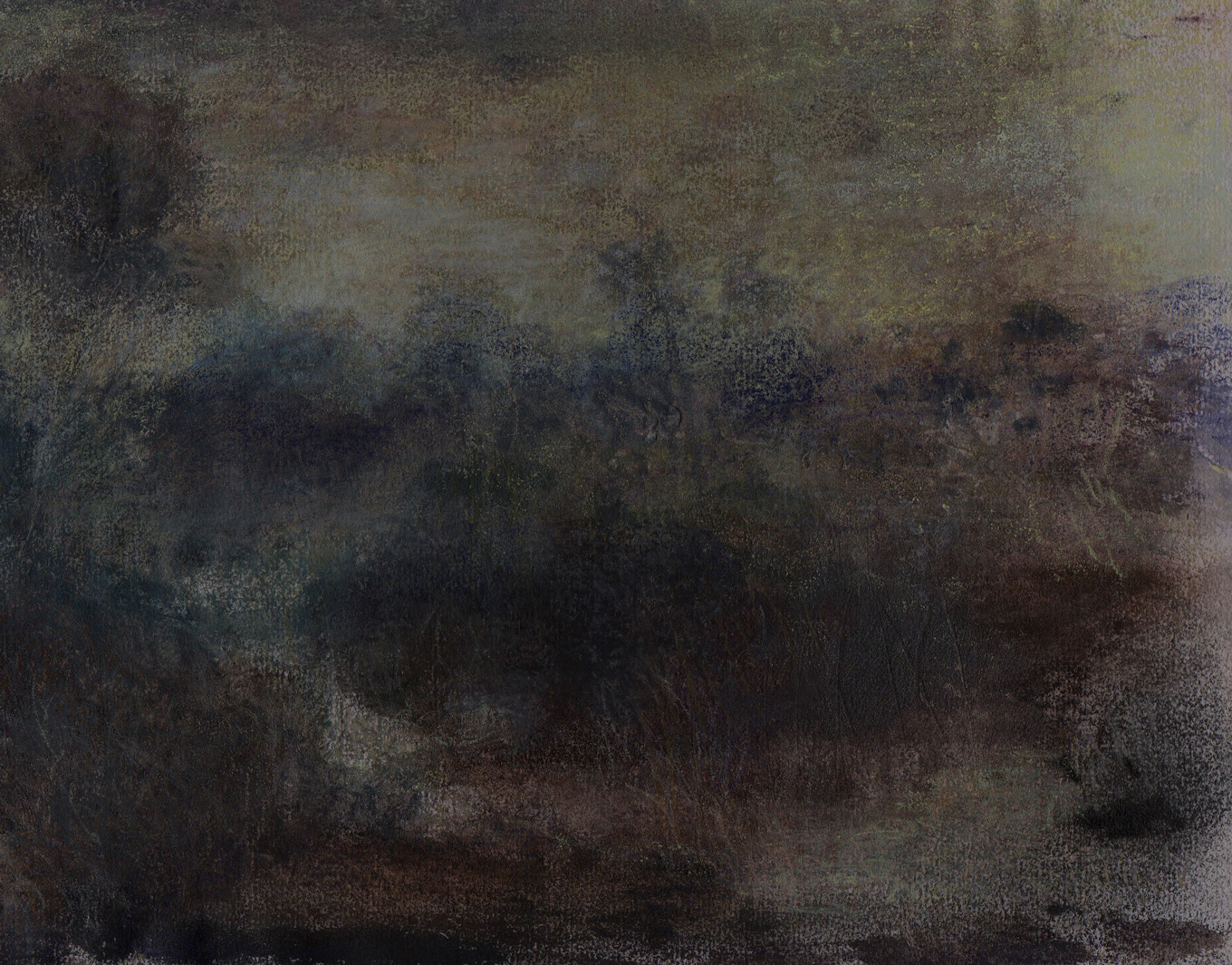 L1365 - Nicholas Herbert, British Artist, mixed media landscape painting of open counryside near Woburn, 2022