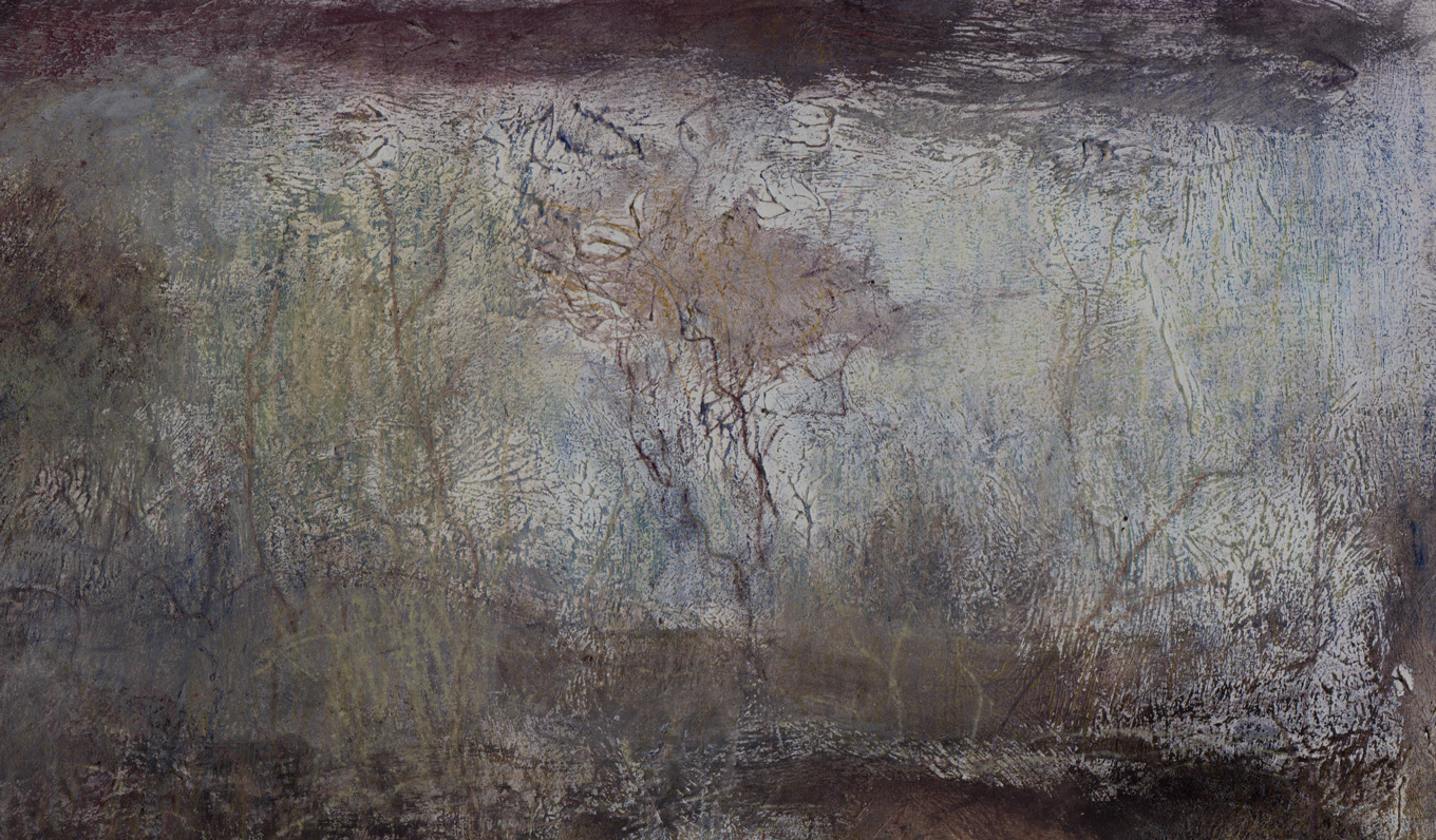 L1367 - Nicholas Herbert, British Artist, mixed media landscape painting of open counryside near Woburn, 2022