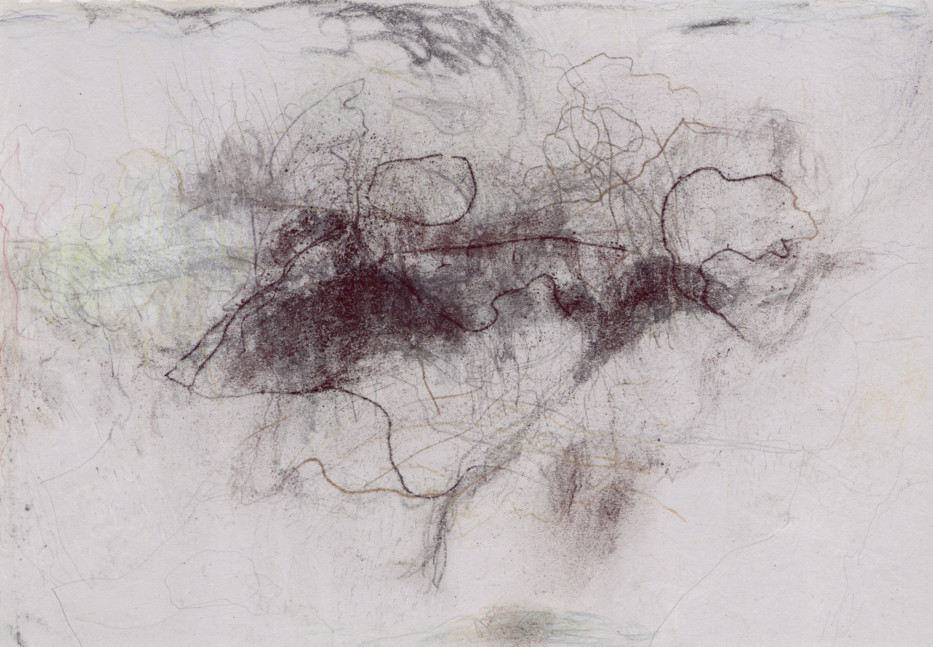 L1378 - Nicholas Herbert, British Artist, mixed media landscape drawing of open counryside near Woburn, 2022