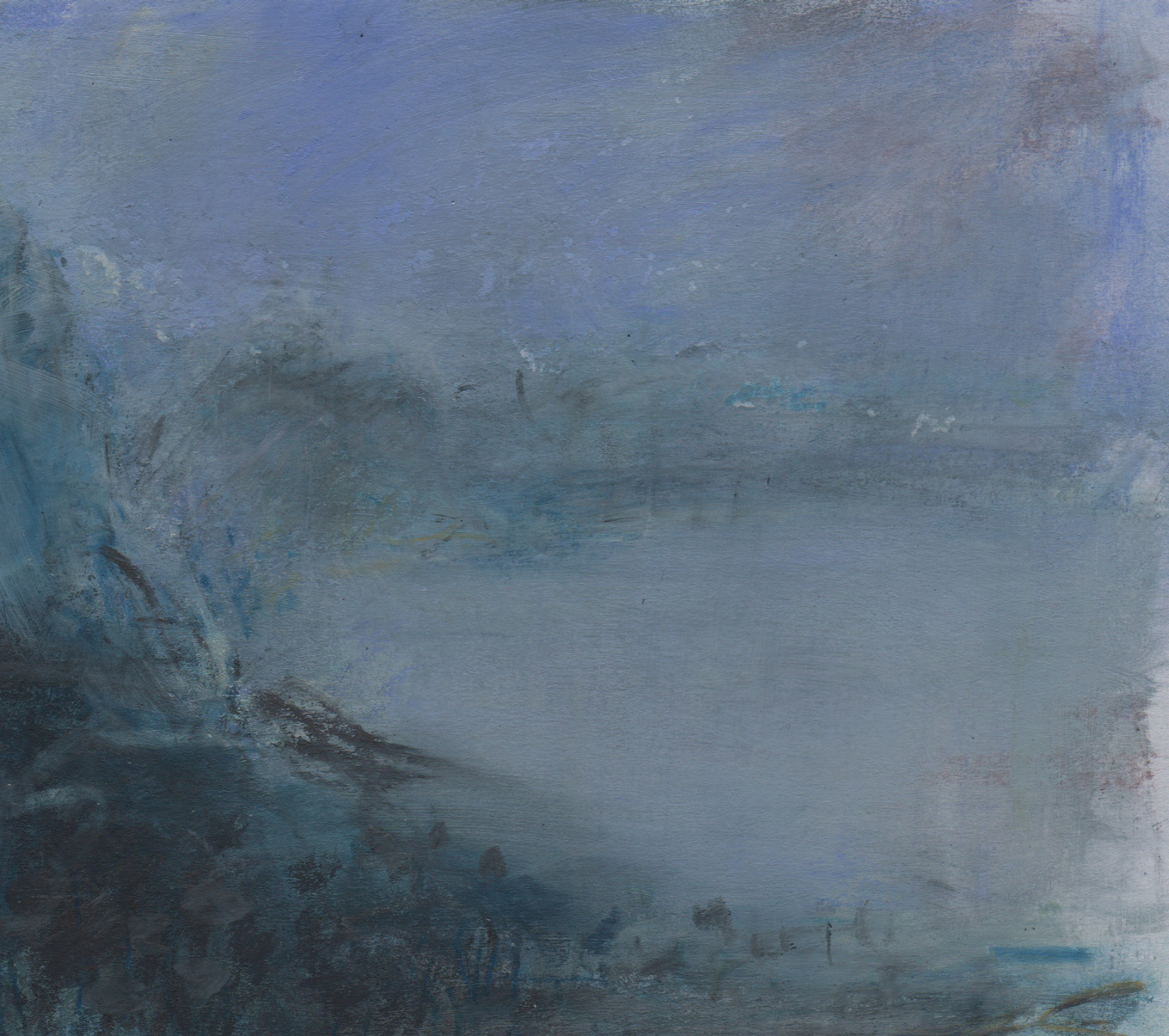 Nicholas Herbert, British artist - Landscape L1064 Amalfi Series, The Bay of Salerno, contemporary mixed media painting