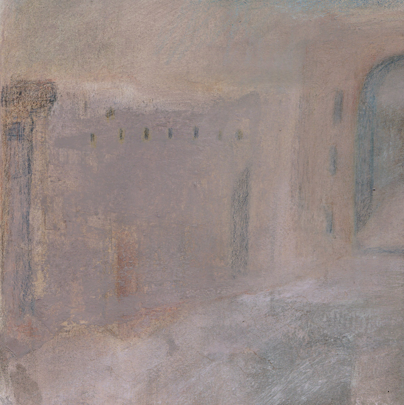 Nicholas Herbert, British artist - Landscape L1233 Amalfi Series, contemporary mixed media painting of Pompeii.
